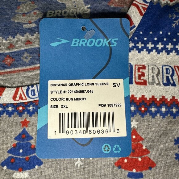 Women's Brooks Run Merry Running Distance Graphic Long Sleeve Shirt XXL NWT 2019 - Picture 4 of 5